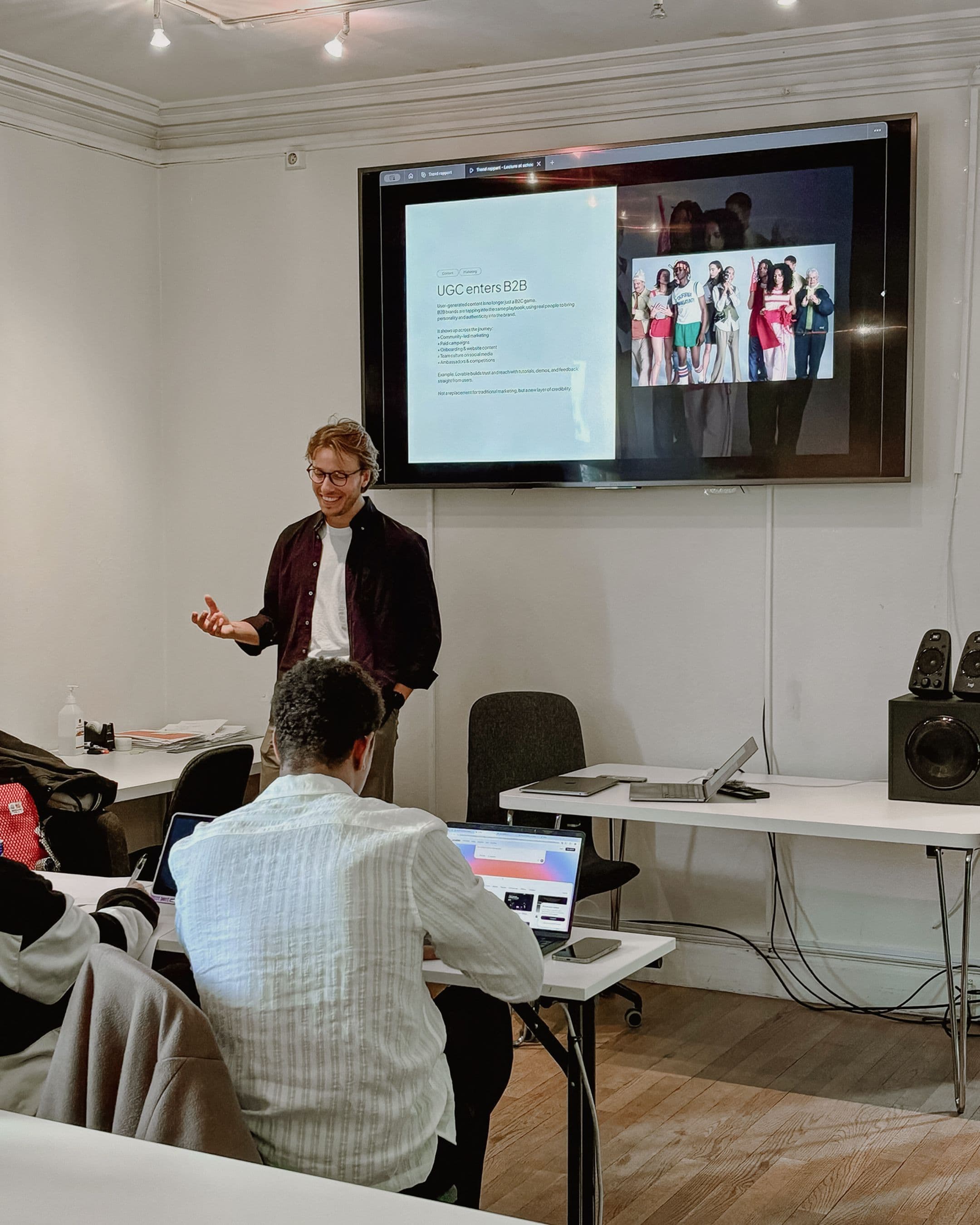 Föreläsning på designskolan Forsbergs